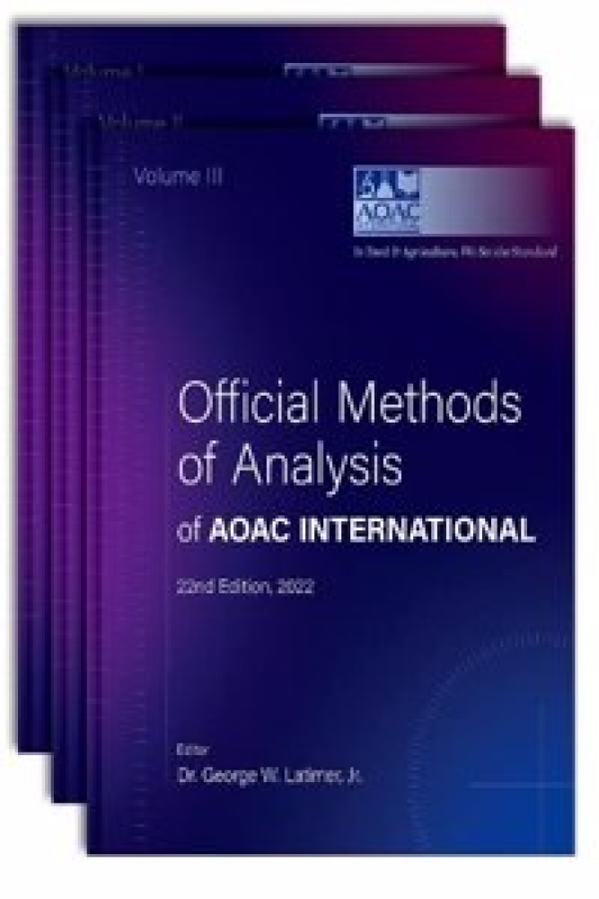 Official Methods of Analysis of Aoac International: 3-Volume Set (Hardback) | Released: 27 Jun 2022